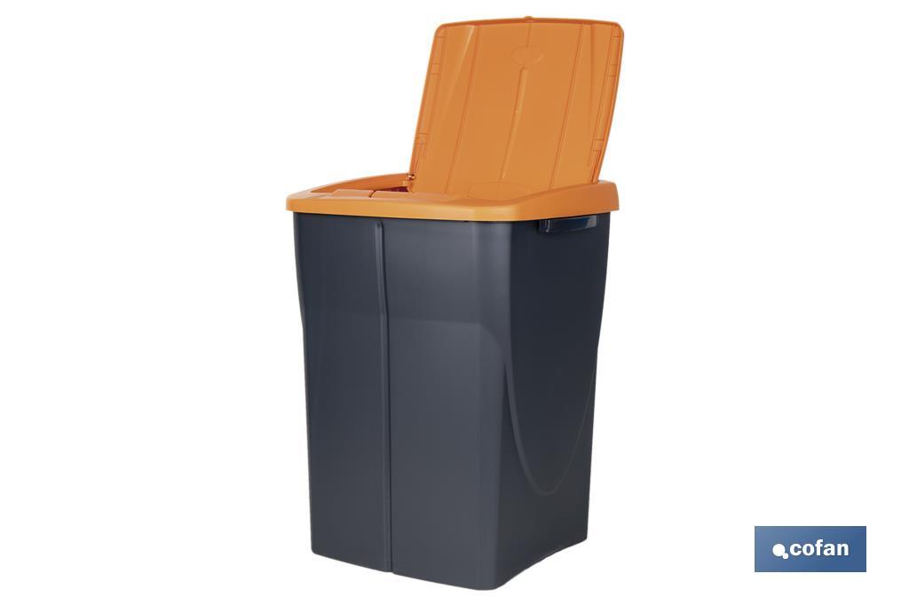 Orange recycling bin | Suitable for recycling organic waste | Available in three different capacities and sizes - Cofan