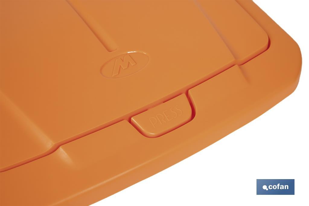 Orange recycling bin | Suitable for recycling organic waste | Available in three different capacities and sizes - Cofan