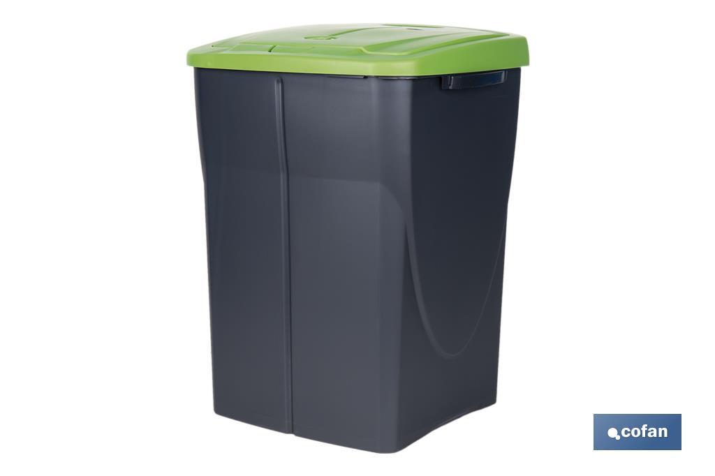 Cubo de basura verde para reciclar materiales de vidrio | Tres medidas y capacidades diferentes - Cofan