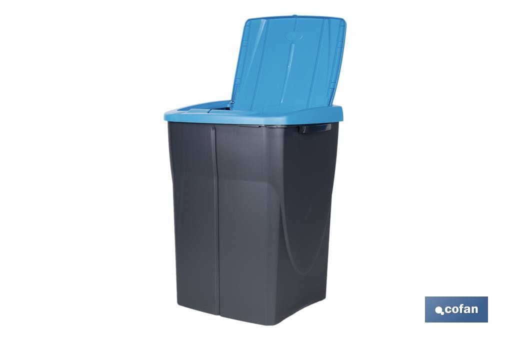 Poubelle bleue pour recycler les matériaux en papier et carton | Trois dimensions et capacités différentes - Cofan