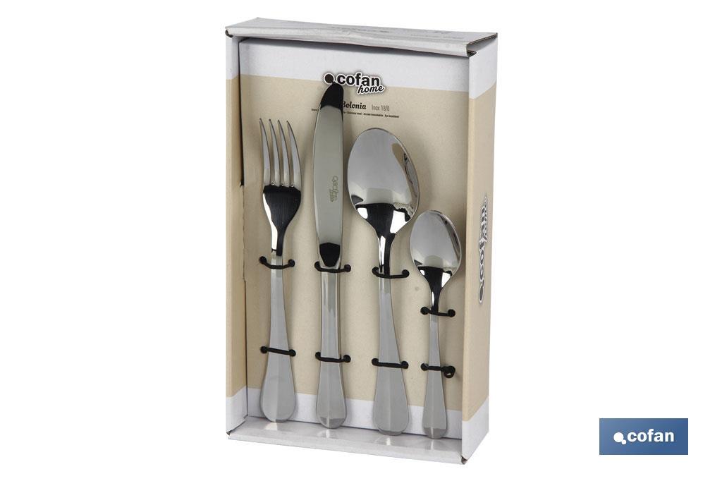 Stainless-steel cutlery set | Bolonia Model | Set of 24 pcs. | C-18/00 | High-quality & Design box included - Cofan