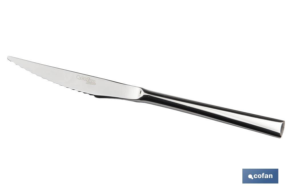 Couteau à viande | Modèle Bari | Fabriqué en acier inox. 18/10 | Blister ou pack - Cofan