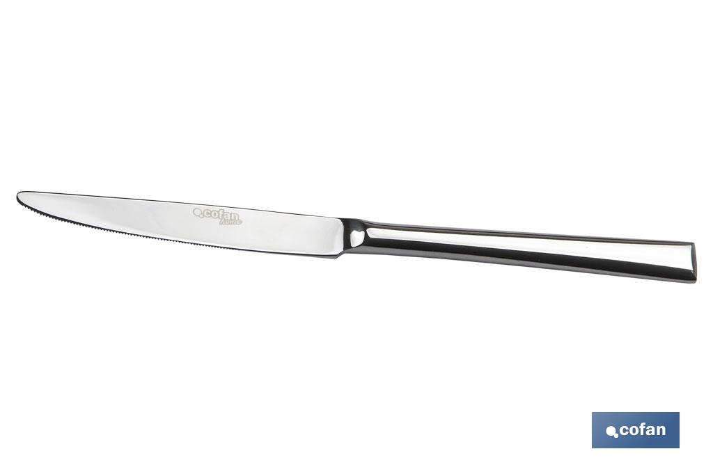 Couteau de table | Modèle Bari | Fabriqué en acier inox. 18/10 | Blister ou pack - Cofan