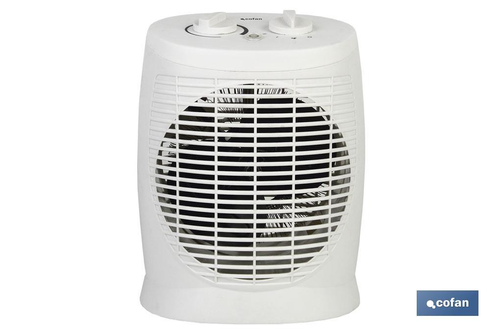 Electric Fan Heater, Estonia Model | Two Heat Settings: 1,000-2,000W | Adjustable Thermostat - Cofan