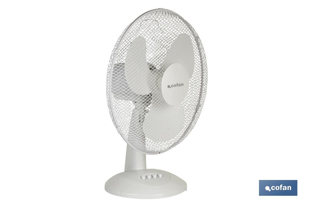 3 Speed White Desk Fan, Solano Model - Cofan