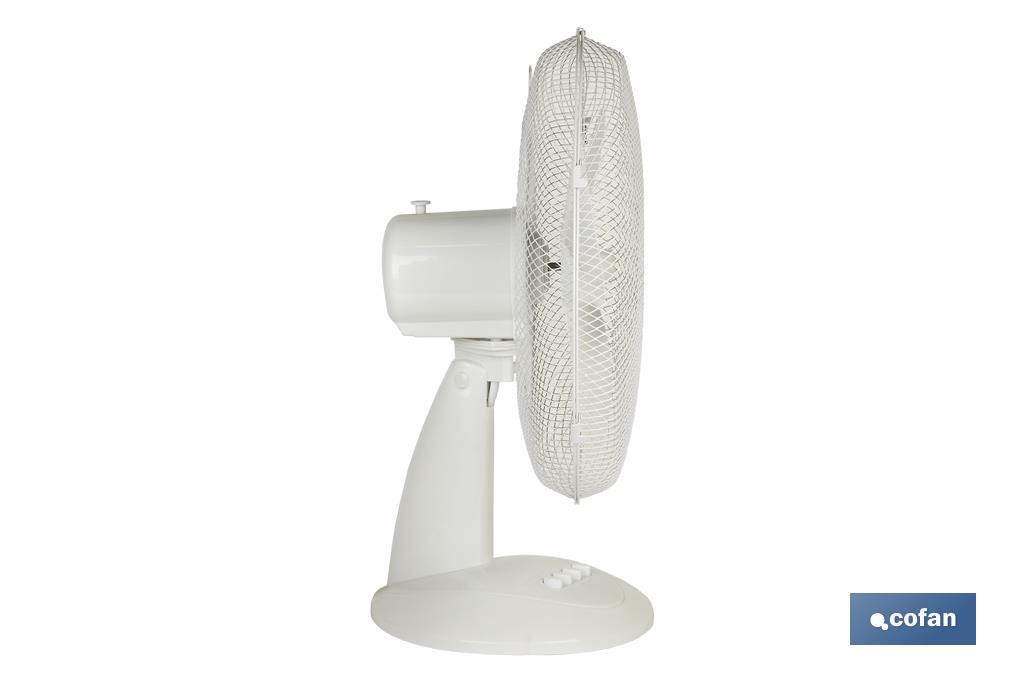 3 Speed White Desk Fan, Solano Model - Cofan