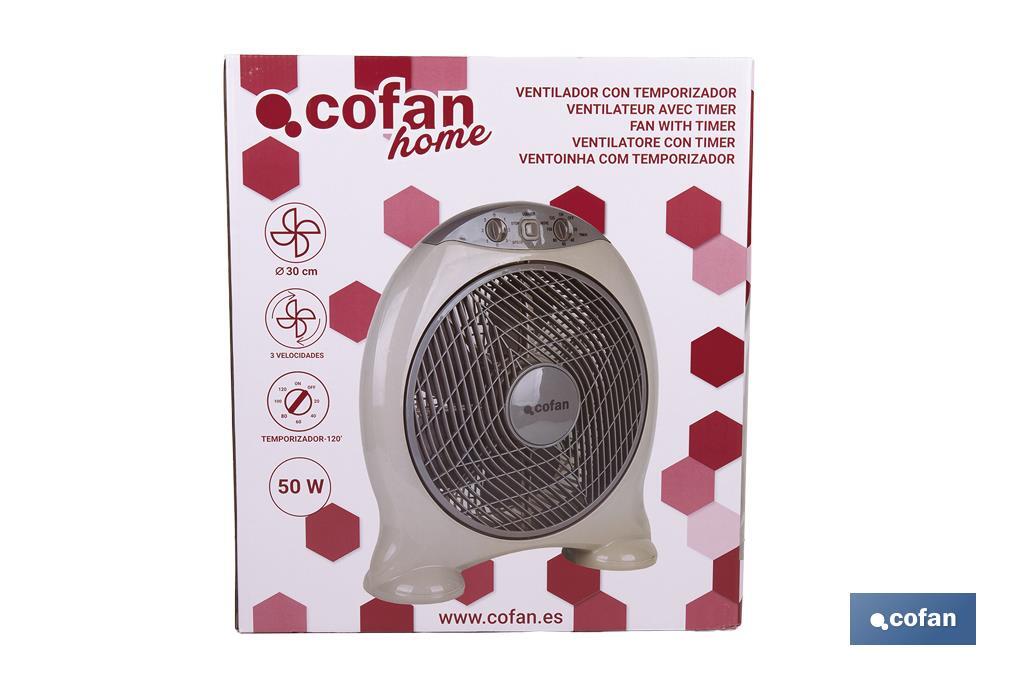 Box Fan with Timer, Cierzo Model - Cofan