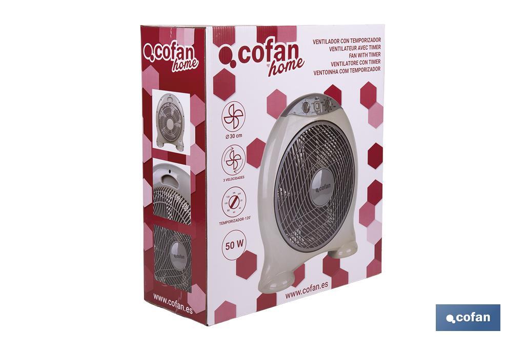 Box Fan with Timer, Cierzo Model - Cofan