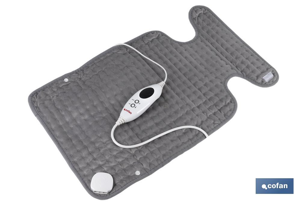 Grey electric heating pad | Size: 65 x 38cm | 6 heat settings - Cofan