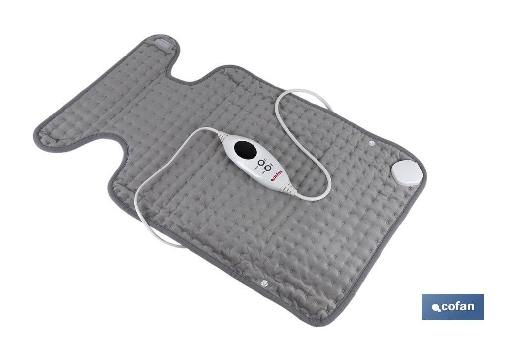 Grey electric heating pad | Size: 65 x 38cm | 6 heat settings - Cofan