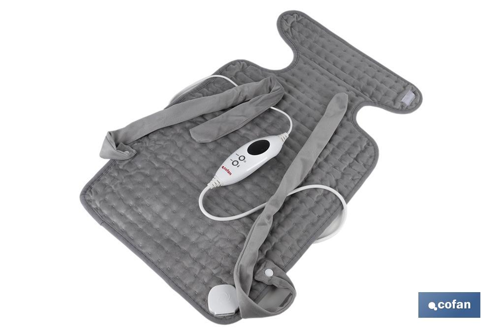 Grey electric heating pad | Size: 65 x 38cm | 6 heat settings - Cofan