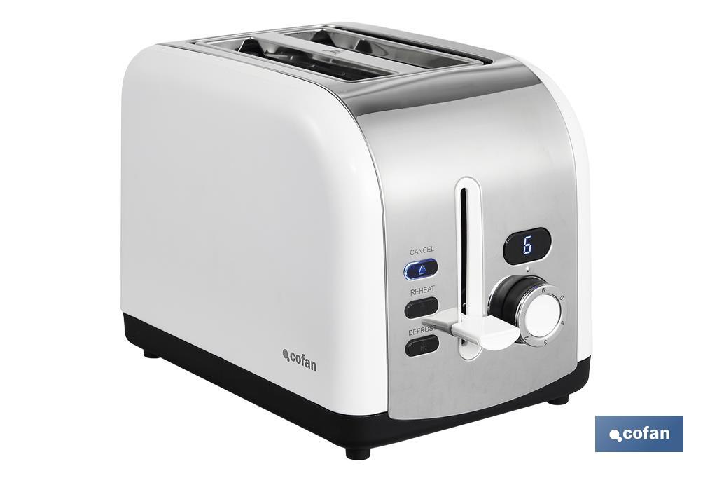 Toaster with LED display, Zorita Model - Cofan