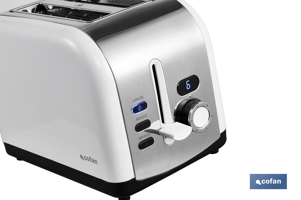 Toaster with LED display, Zorita Model - Cofan