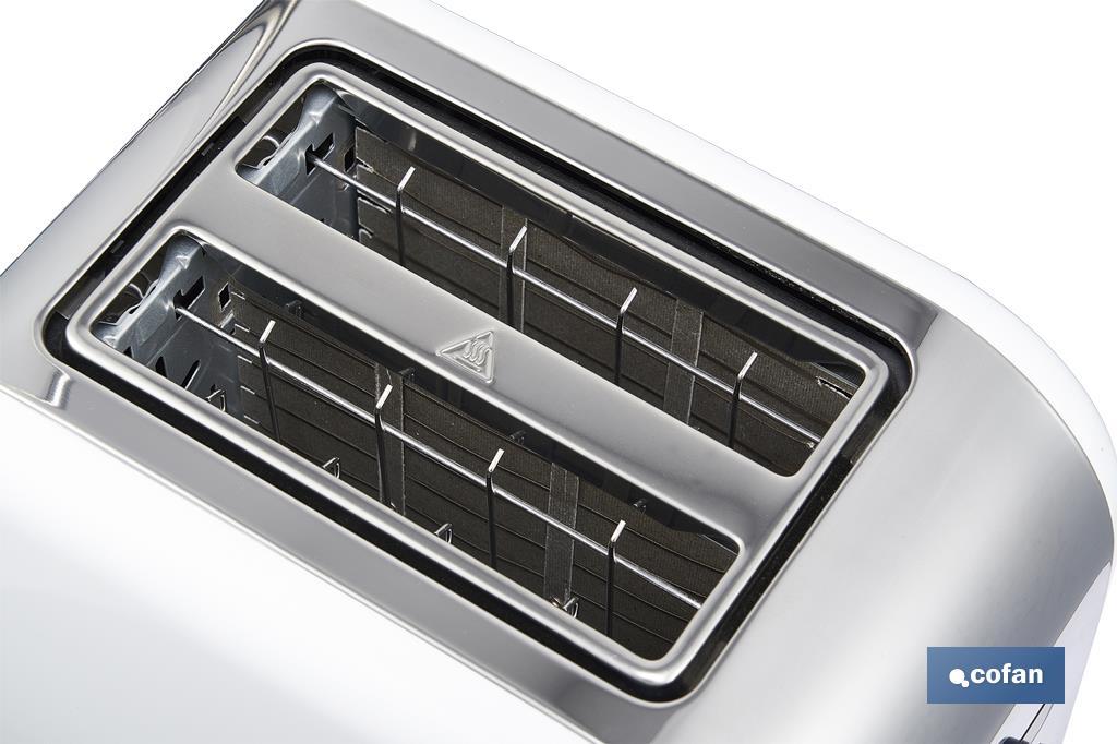 Grille-pain pour 2 tranches | Couleur blanche et acier inoxydable | Inclut Écran Numérique - Cofan