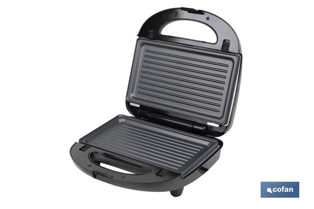 Piastra per panini multiuso | Piastre intercambiabili per grill, waffle e toast | Rivestimento antiaderente | Potenza: 750 W  - Cofan