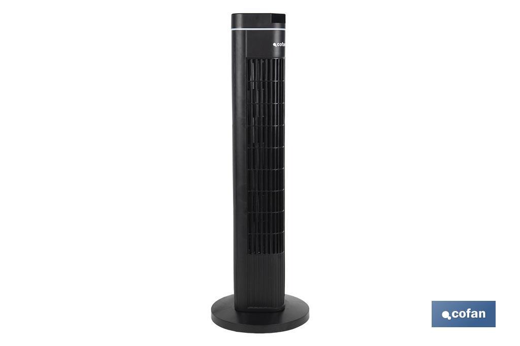 Ventilateur colonne silencieux à contrôle à distance | Couleur noire | Comprend télécommande et minuterie (8 heures) - Cofan