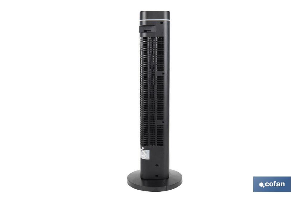 Ventilateur colonne silencieux à contrôle à distance | Couleur noire | Comprend télécommande et minuterie (8 heures) - Cofan