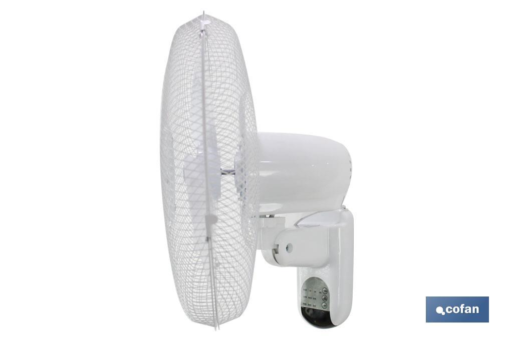 Ventilador de pared con temporizador y mando a distancia | Potencia de 50 W - Cofan