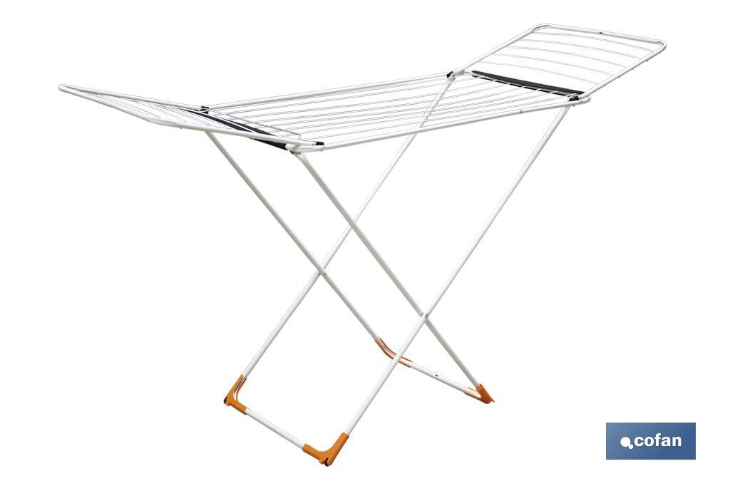 Winged Clothes Airer | With Folding Wings & Wheels | Steel & Polypropylene - Cofan