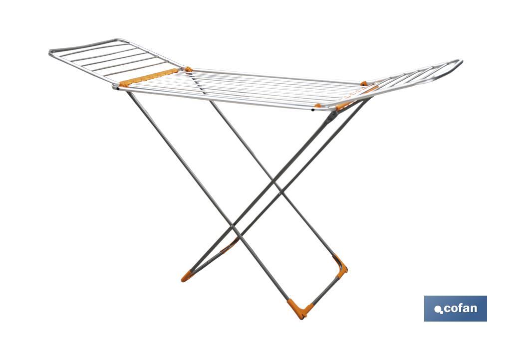 Winged Clothes Airer | With Folding Wings & Wheels | Aluminium & Polypropylene - Cofan