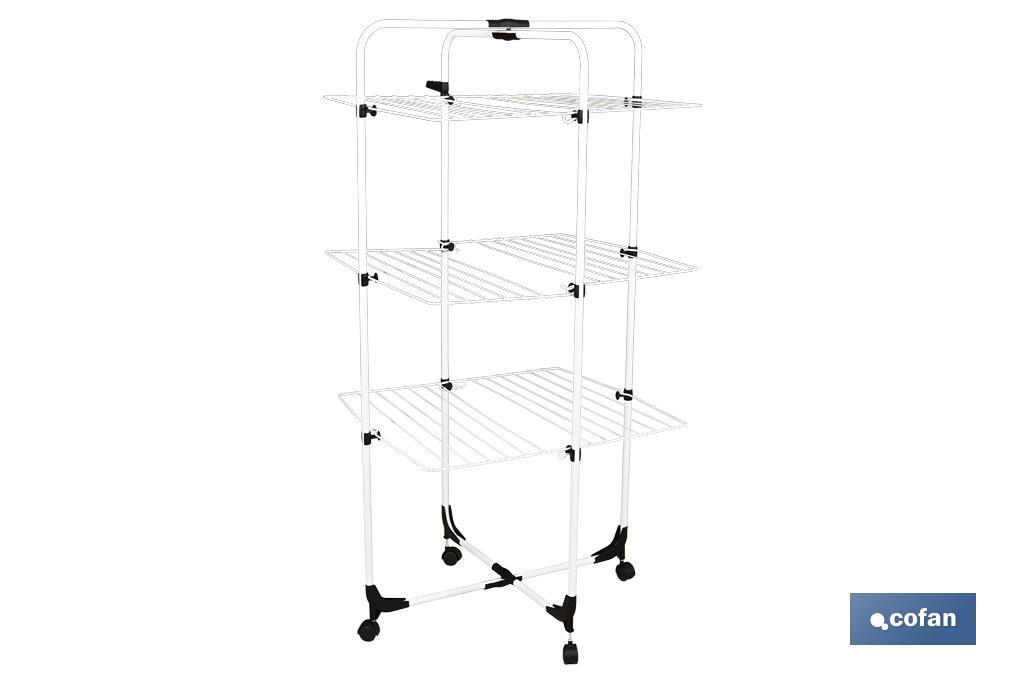 Tower Clothes Airer | Painted Steel & Polypropylene | Size: 70 x 60 x 137cm | 3 Drying Racks - Cofan