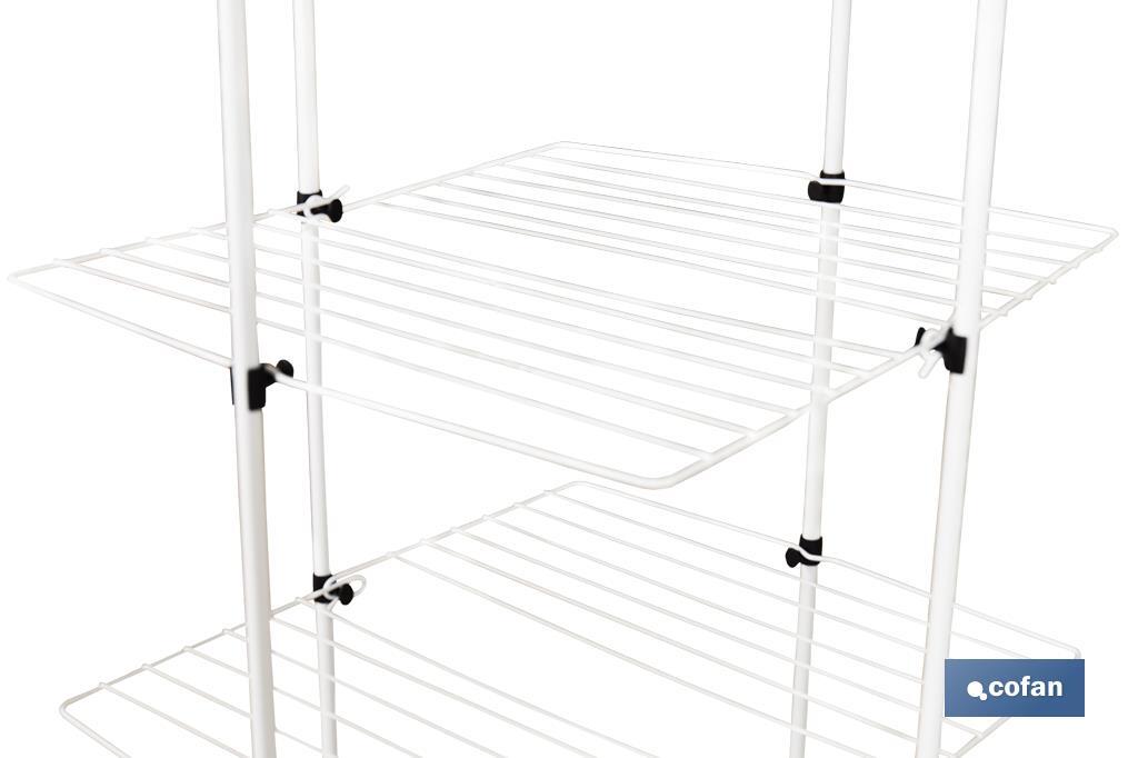 Tower Clothes Airer | Painted Steel & Polypropylene | Size: 70 x 60 x 137cm | 3 Drying Racks - Cofan