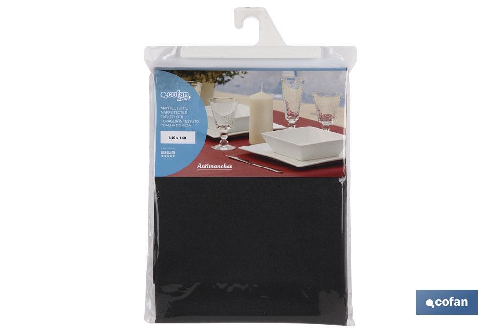 Resin-coated black tablecloth | Available in different sizes - Cofan