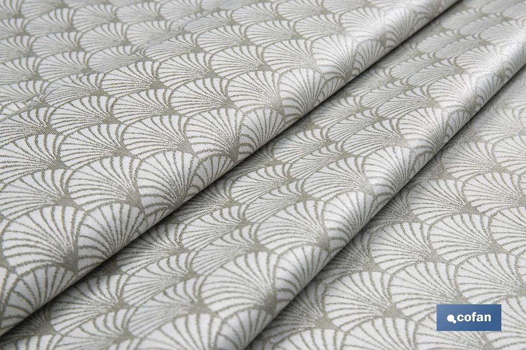 Mantel redondo antimanchas confeccionado en Jacquard con tejido resinado | Diseño de arcos verdes | Materiales: 50% algodón y 50% poliéster | Diferentes medidas - Cofan