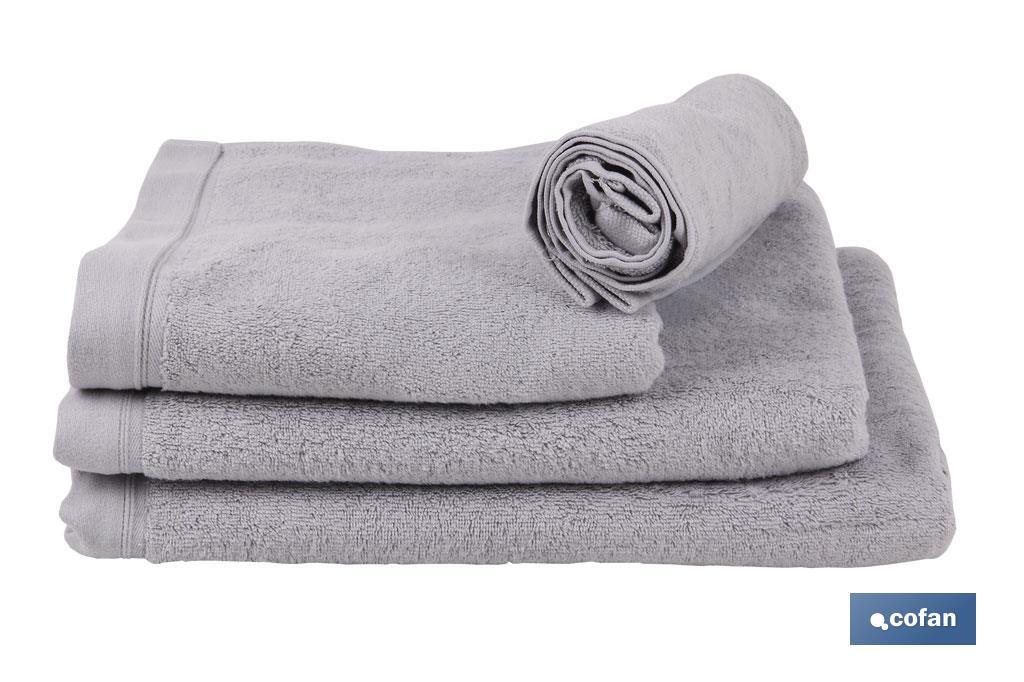 Drap de bain | Modèle Perlan | Couleur Gris Perle | 100 % coton | Grammage 580 g/m² | Dimensions 100 x 150 cm - Cofan