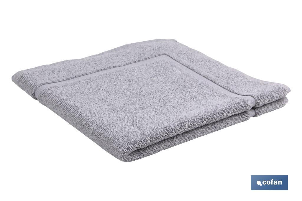 Tapis de salle de bain | Modèle Perlan | Couleur Gris Perle | 100 % coton | Grammage 1000 g/m² | Dimensions 60 x 60 cm - Cofan