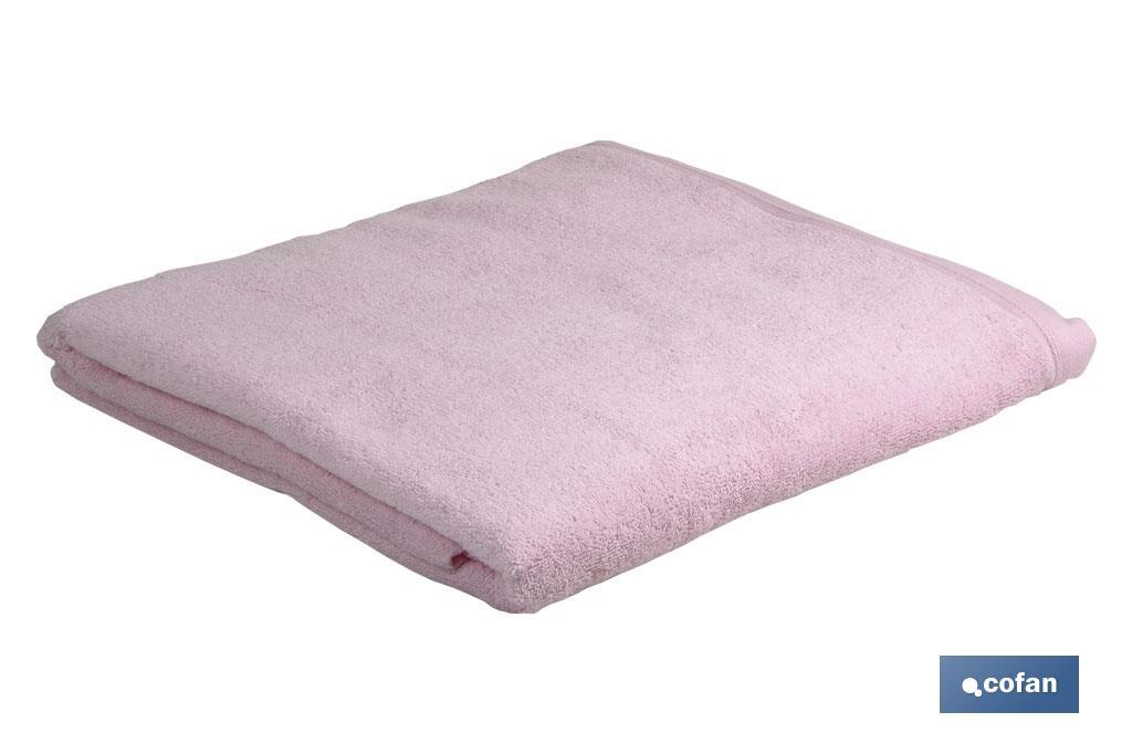 Toalla de baño | Modelo Flor | Color Rosa Claro | 100% Algodón | Gramaje 580 g/m² | Medidas 100 x 150 cm - Cofan