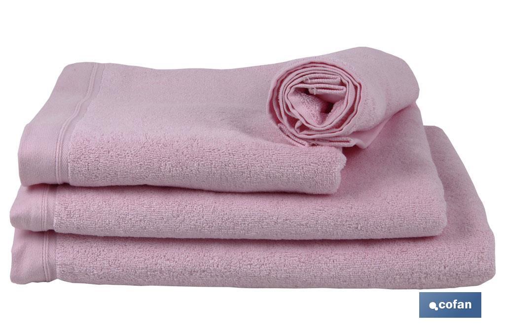 Drap de douche | Modèle Flor | Couleur Rose Clair | 100 % Coton | Grammage 580 g/m² | Dimensions 70 x 140 cm - Cofan