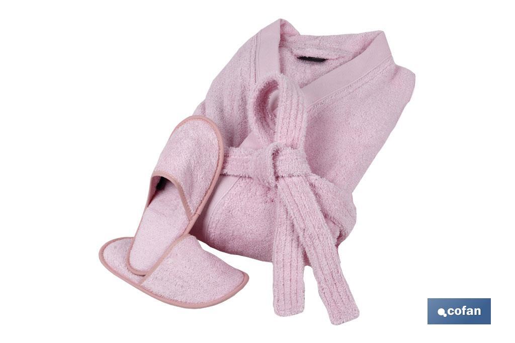 Bathrobe | Flor Model | Light pink | 100% cotton | Weight: 500g/m² | Several sizes - Cofan