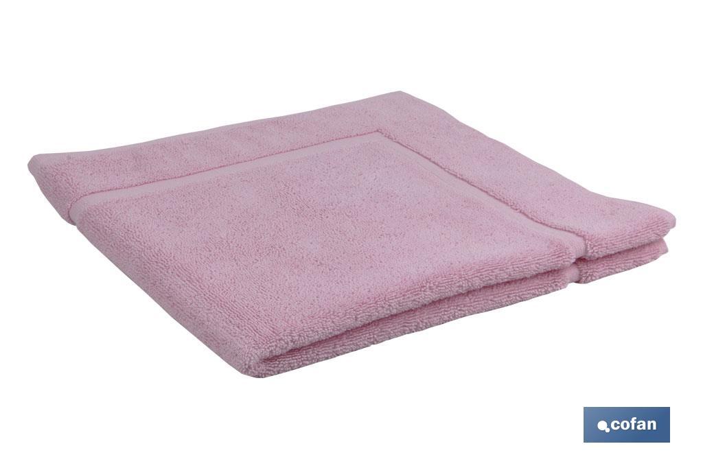 Tapis de salle de bain | Modèle Flor | Couleur Rose Clair | 100 % coton | Grammage 1000 g/m² | Dimensions 60 x 60 cm - Cofan