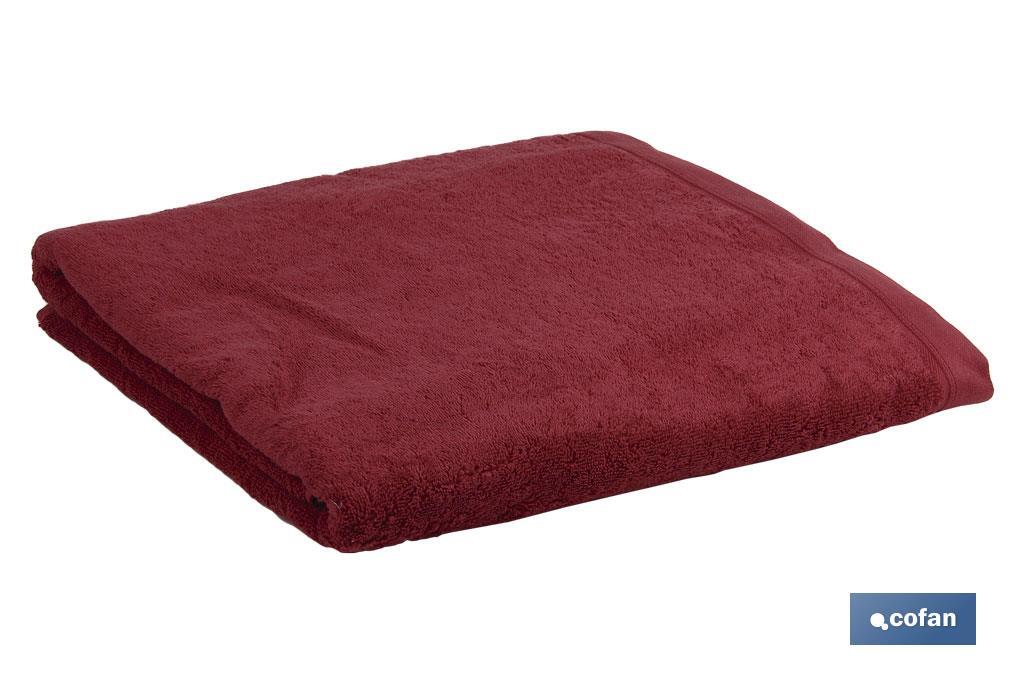 Asciugamano da doccia | Modello París | Bordeaux | 100% cotone | Grammatura: 580 g/m² | Dimensioni: 70 x 140 cm - Cofan