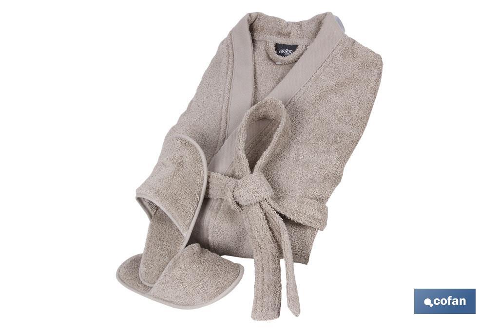 Bathrobe | Abisinia Model | Beige | 100% cotton | Weight: 500g/m² | Several sizes - Cofan