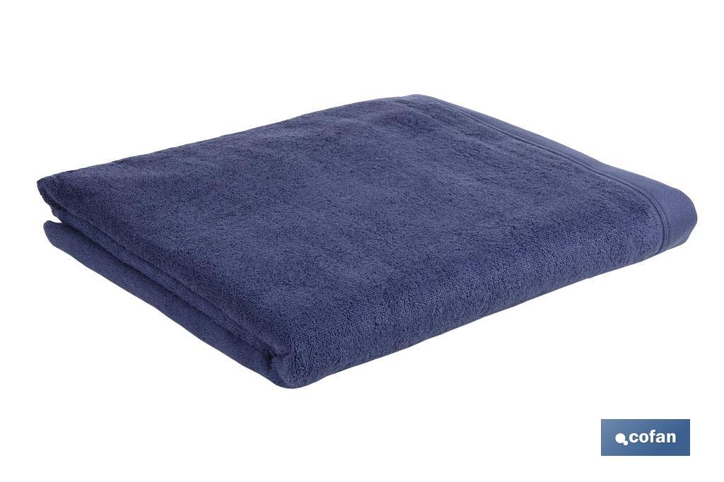 Serviette de toilette | Modèle Marin | Couleur Bleu Marine | 100 % Coton | Grammage 580 g/m² | Dimensions 50 x 100 cm - Cofan