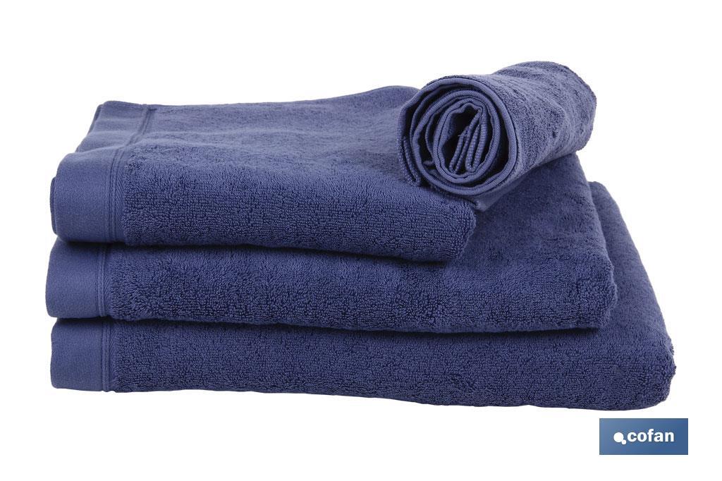 Bath sheet | Marín Model | Navy blue | 100% cotton | Weight: 580g/m2 | Size: 100 x 150cm - Cofan