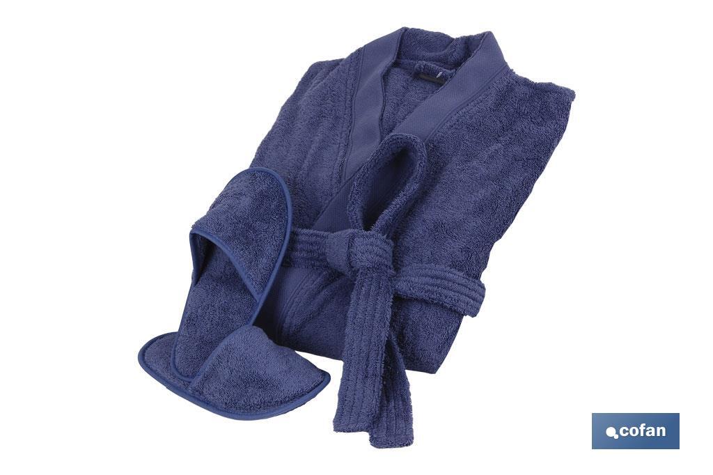 Bathrobe | Marín Model | Navy blue | 100% cotton | Weight: 500g/m² | Several sizes - Cofan