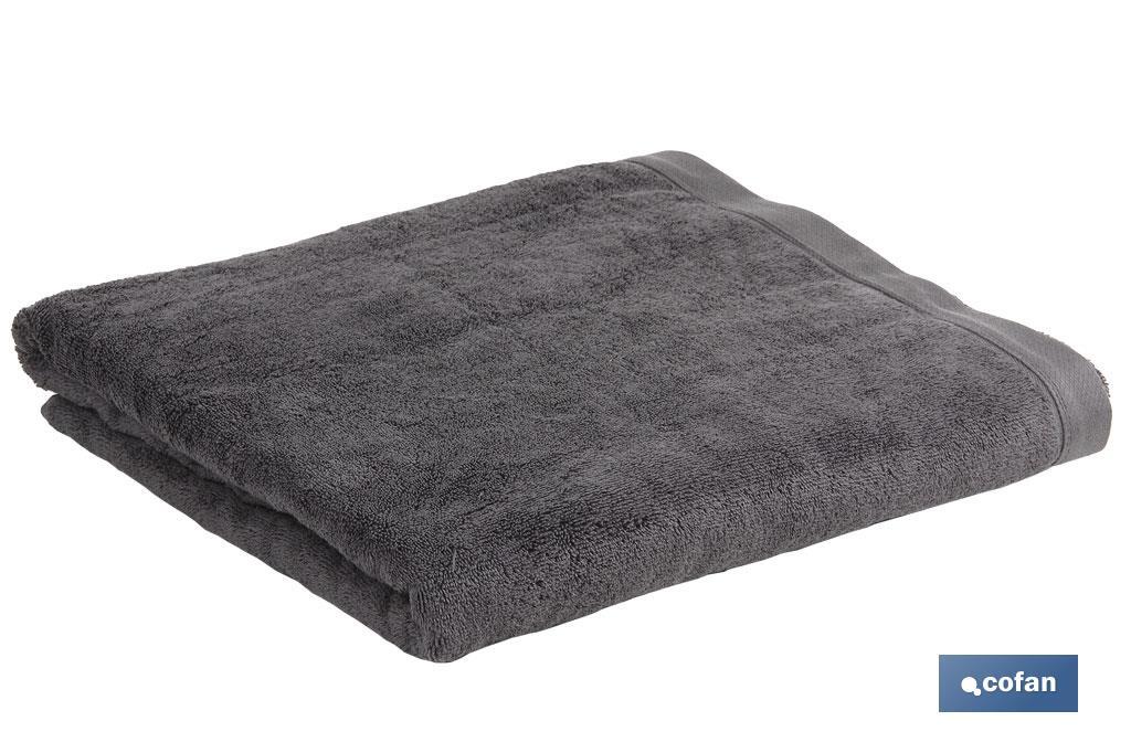 Drap de bain | Modèle Piedra | Couleur Gris Anthracite | 100 % coton | Grammage 580 g/m² | Dimensions 100 x 150 cm - Cofan