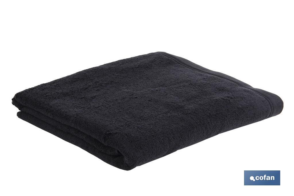 Bath sheet | Brillante Model | Black | 100% cotton | Weight: 580g/m2 | Size: 100 x 150cm - Cofan