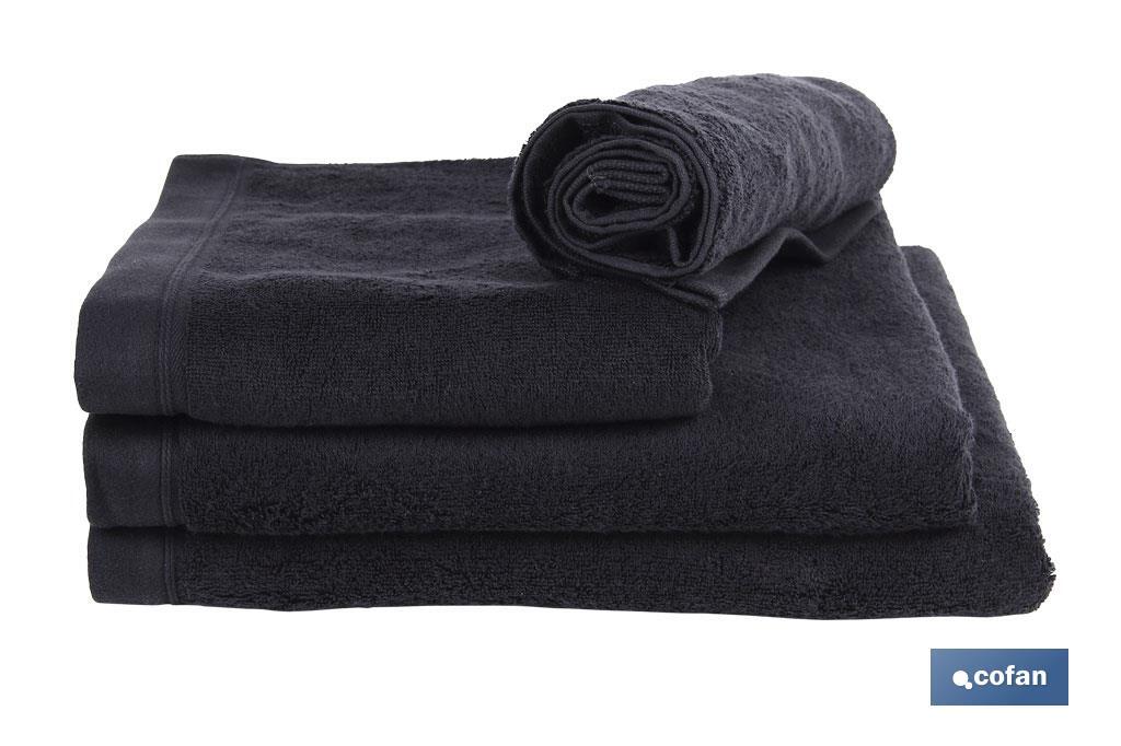 Bath towel | Brillante Model | Black | 100% cotton | Weight: 580g/m2 | Size: 70 x 140cm - Cofan