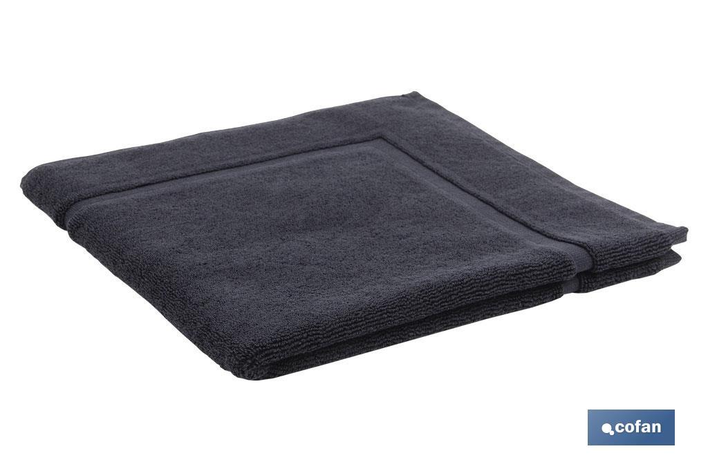 Tappeto da bagno | Modello Brillante | Nero | 100% cotone | Grammatura: 1000 g/m² | Dimensioni: 60 x 60 cm - Cofan