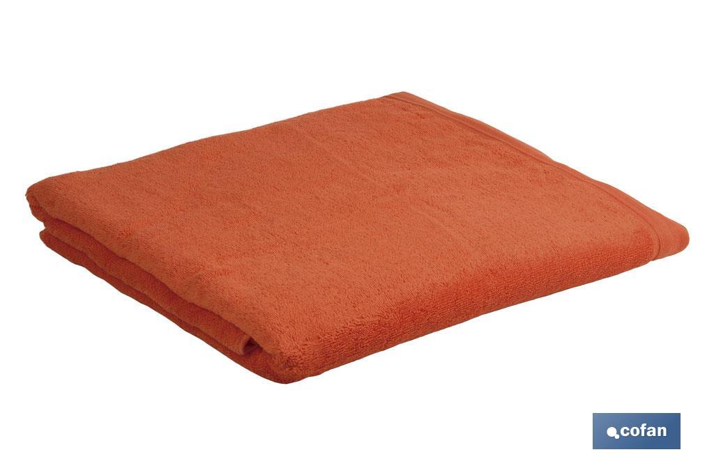 Drap de bain | Couleur Orange | Modèle Amanecer | 100 % Coton | Grammage 580 g/m² | Dimensions 100 x 150 cm - Cofan