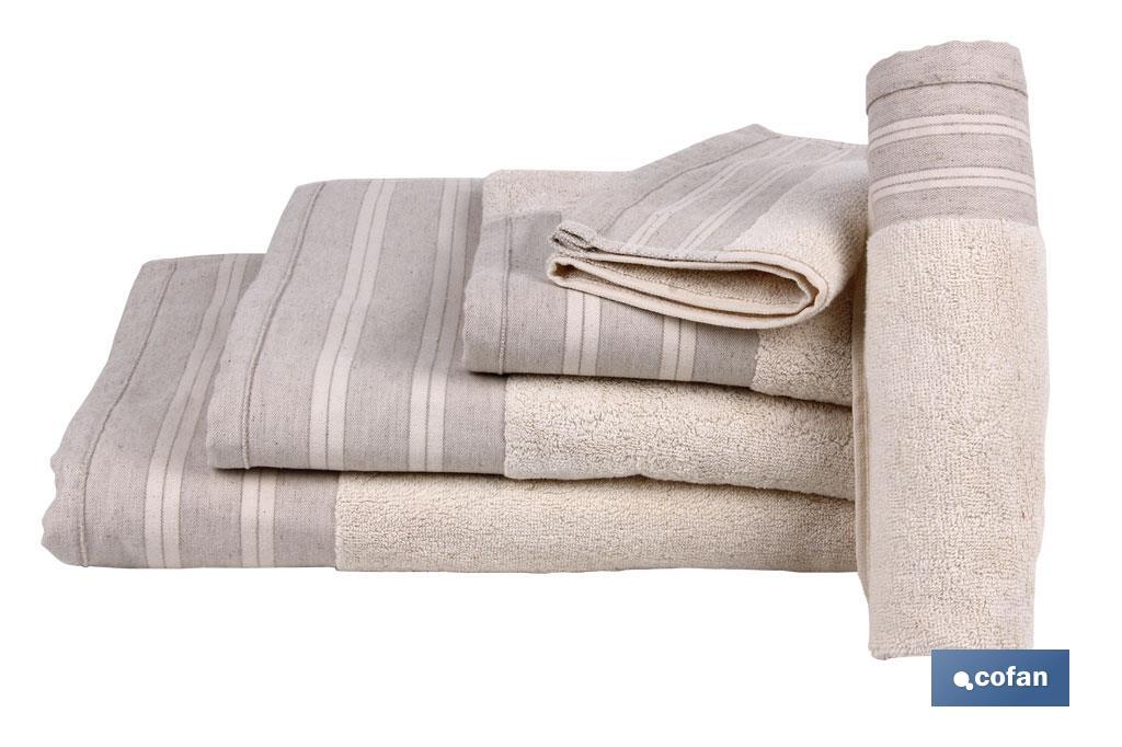 Bath sheet | Inspiración Model | Nature colour | 100% cotton | Weight: 580g/m2 | Size: 100 x 150cm - Cofan