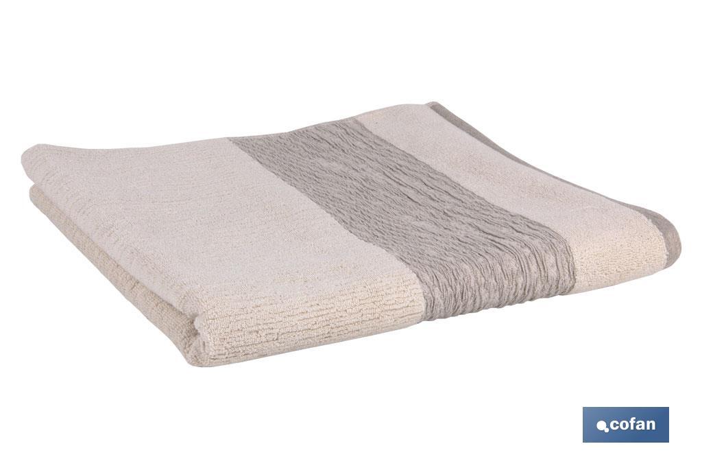 Bath towel | Alma Model | Nature colour | 100% cotton | Weight: 600g/m2 | Size: 70 x 140cm - Cofan