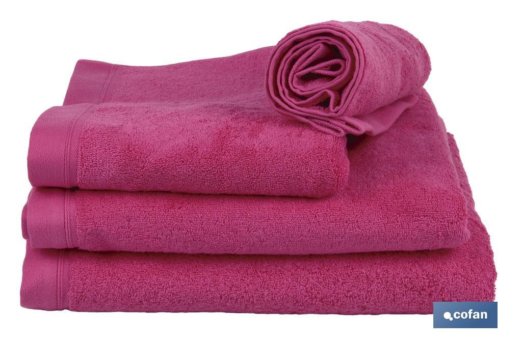 Drap de bain | Couleur Fuchsia | Modèle Primavera | 100 % Coton | Grammage 580 g/m² | Dimensions 100 x 150 cm - Cofan