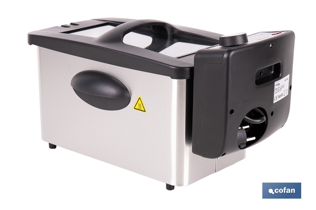 Electric deep fryer | Riaza Model | Stainless steel | 2,000W | 3-litre capacity - Cofan