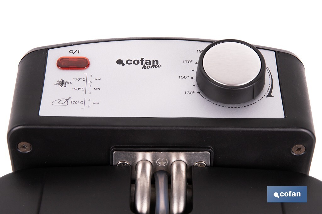 Friteuse Électrique | Modèle Riaza | Fabriqué en Acier Inoxydable Brossé | 2000 W | Capacité 3 L - Cofan