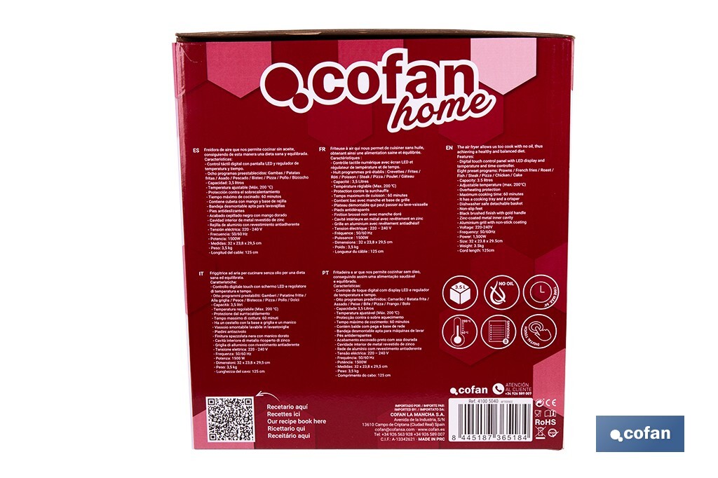 Air fryer | 3.5-litre capacity - Cofan